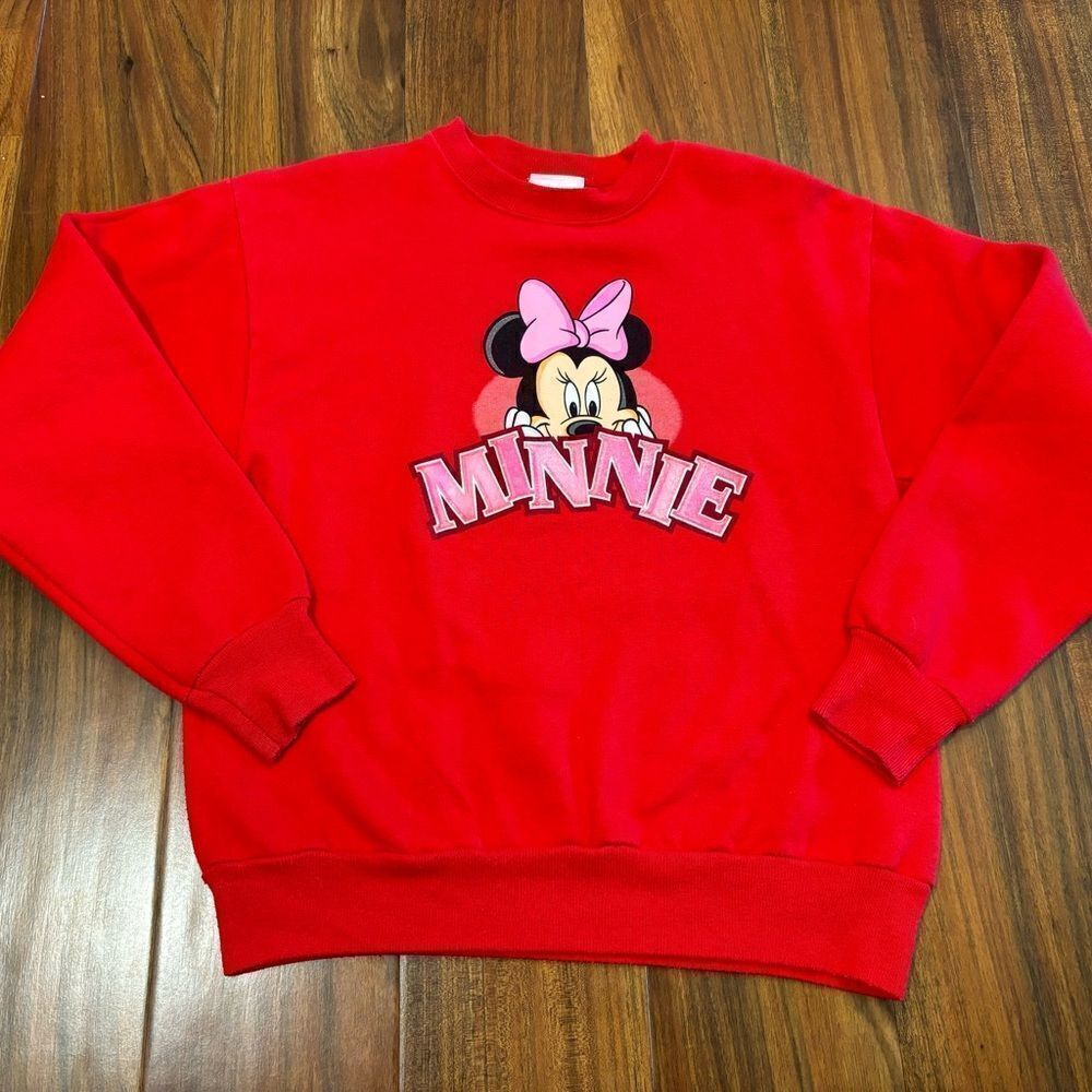 Disney Store Minnie Mouse Red Vintage Crewneck Sweatshirt